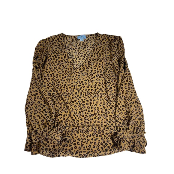 CeCe Tops - CeCe Leopard Print Blouse size L